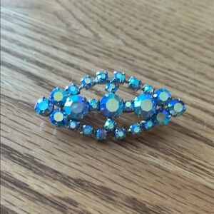 Rhinestone Aurora Borealis AB Crystal Sherman Brooch